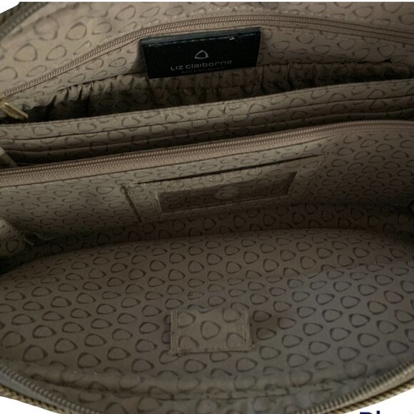 VTG Liz Claiborne Small Handbag Crossbody Purse Herringbone Vegan Polyvinyl 187D - Picture 6 of 9